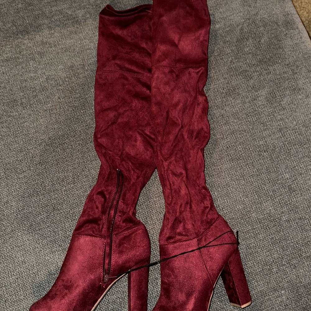 Suede knee high boots 9